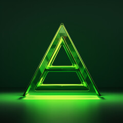 Wall Mural - Abstract background with green triangles on a black background.