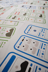 Wall Mural - ux mobile application wireframe. sketch, prototype, framework, layout future app design project. ui/