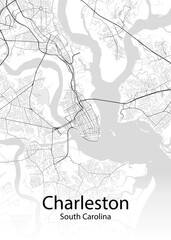 Wall Mural - Charleston South Carolina minimalist map