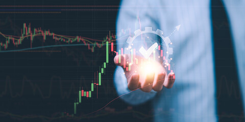 Aufkleber - Growth stock funds and portfolios ,Business strategy planning ,Setting success goals ,candlestick chart ,Finance and investment ,Stock and currency fund management ,high return investment