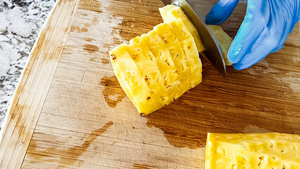 Sticker - Juicy organic watermelon is being meticulously sliced