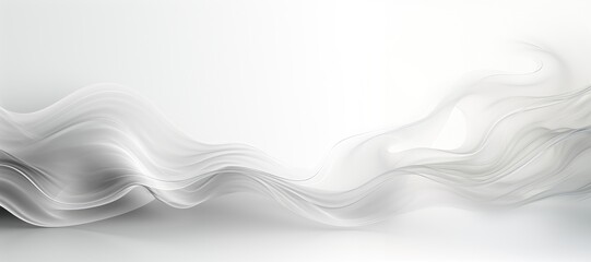 Wall Mural - an abstract background image for creative content in wide format, featuring white waves against a wh