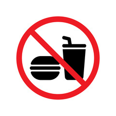 Wall Mural - no food. no eating and no drinking in area. vector stock