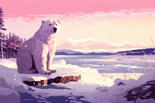 A Bear
Winter Landscape Illustration