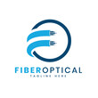 © sowikot - Optical fiber broadband creative logo modern and flat design for internet business
