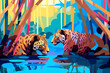 wpap stail leopard in the river