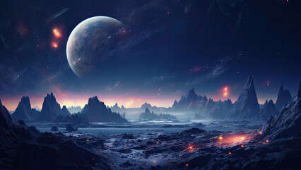 Wall Mural - spiral galaxy, interstellar scenery, galaxies, planets, space, futuristic world, space world, starsc