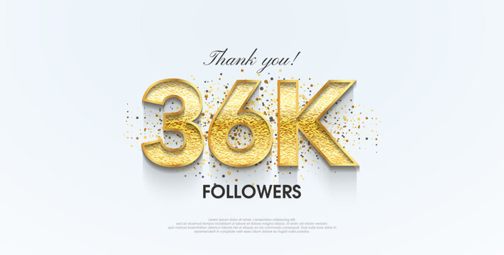 Thank you 36k followers, celebration for the social media post poster banner.