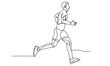 continuous line drawing of a male athlete running fast.Single-line Individual sports vector illustration. concept of sports, training, athlete, fitness, running isolate of white background.
