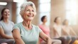 © Artvision - Active Senior Women Exercising in a Group Indoors. Generative ai