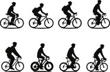 Fototapeta Łazienka - Silhouette style characters. Sports vector, sticker, solid black silhouette image on white background,