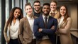© Twinny B Studio - Portrait of successful creative business team looking at camera and smiling. Diverse business people standing together at startup.