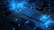© AstraNova - Light blue microprocessor microchip circuit lines abstract electronic board technology wallpaper created with Generative AI Technology