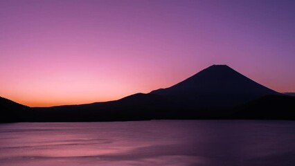 Wall Mural - 富士山と日の出　タイムラプス