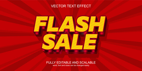 Wall Mural - 3d text effect flash sale vectoer editable