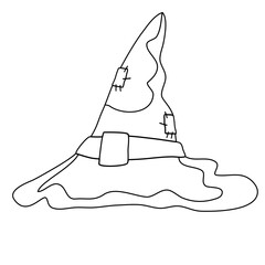 Sticker - Witch hat line illustration