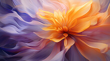Macro Closeup Of Purple And Yellow Fractal Flower Digital Artwork