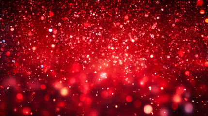 Wall Mural - Red glitter christmas abstract background with bokeh defocused lights