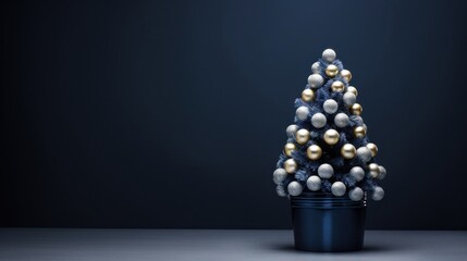 Christmas tree on a dark grunge background