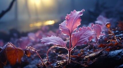 Wall Mural - Close Cabbage Plant Covered Frost Growing, Ultra Bright Colors, Background Images , Hd Wallpapers