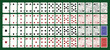 © Yevhen - Poker playing cards, a full deck of 52 cards and back side. Set  of Ace King Queen Jack Spades Hearts Diamonds and Clubs. Vector line illustration.