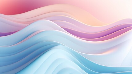 Wall Mural - Serenade of Soft Hues on 3D Wavy Textured Background. Different Light Colors.