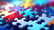 jigsaw puzzle pieces, Jigsaw puzzle connecting together. Team business success partnership or teamwork concept. 3d rendering illustration