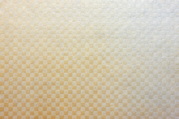 Canvas Print - Background image of gold and silver checkered pattern on white Japanese paper 