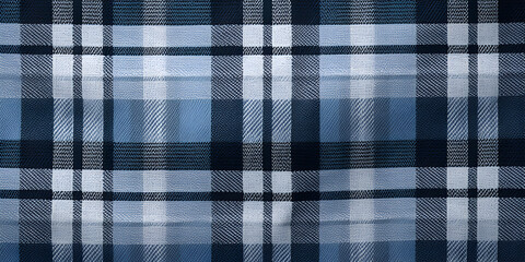 Grey and blue plaid textured fabric background