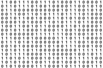 Binary code on white background. 3D illustration image.