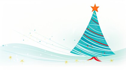 Wall Mural - christmas tree , minimalist background with copy space