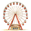 attraction ferris wheel isolated on transparent background