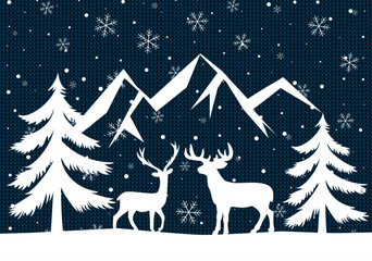 Wall Mural - Christmas and New Year pattern knitted Plaid. Festive background for design and print