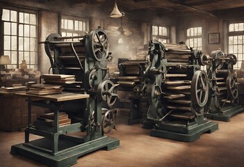 an old book printing machine