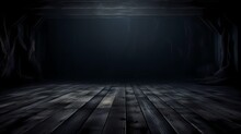 Empty Dark Room With Wood Floor