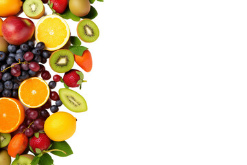 Wall Mural - Fruits with Copy Space on transparent background.
