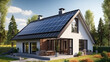 New suburban house with a photovoltaic system.
