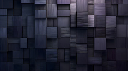 Poster - A dynamic geometric array of dark black and grey cubes creates a cool, modern textured background.	
