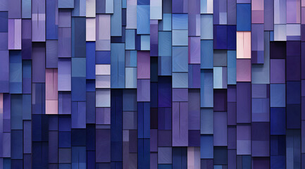 Poster - A dynamic geometric array of blue squares creating a cool, modern textured background.