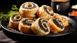 Pastry rolls with poppy seeds