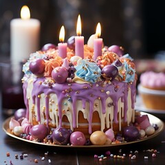 Birthday Cake with cream 