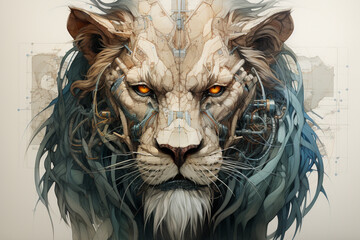 Leinwandbilder - lion head portrait