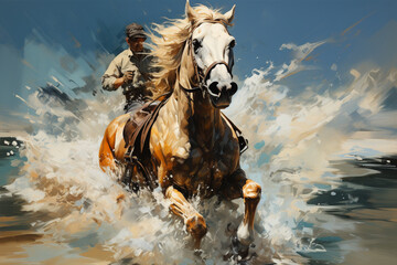 Leinwandbilder - horse and rider
