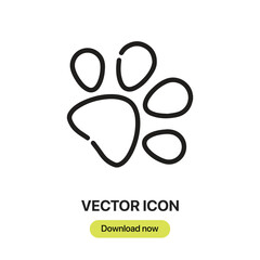 Leinwandbilder - Pawprint icon vector. Linear-style sign for mobile concept and web design. Pawprint symbol illustration. Pixel vector graphics - Vector.