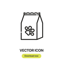 Poster - Pet Food icon vector. Linear-style sign for mobile concept and web design. Pet Food symbol illustration. Pixel vector graphics - Vector.	
