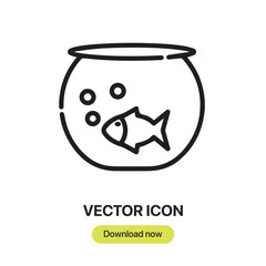 Fototapete - Fish Bowl icon vector. Linear-style sign for mobile concept and web design. Fish Bowl symbol illustration. Pixel vector graphics - Vector.