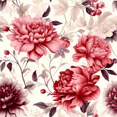  a beautiful pattern with red flowers