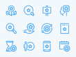 © NikWB - Reward star and Bonus points vector line icons. Special offer and Loyalty program outline icon set. Membership system, Collect coins, Benefit, Gift bonus offer and more.