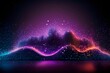 AI-generated illustration of motion waving dots texture with glowing particles abstract background.