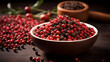 red and black peppercorns